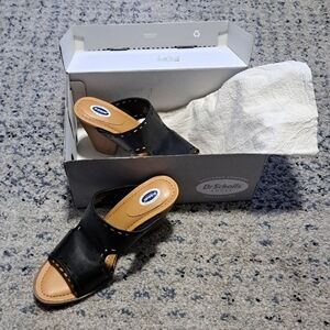Dr. Scholl's Black and Tan Women's Mules